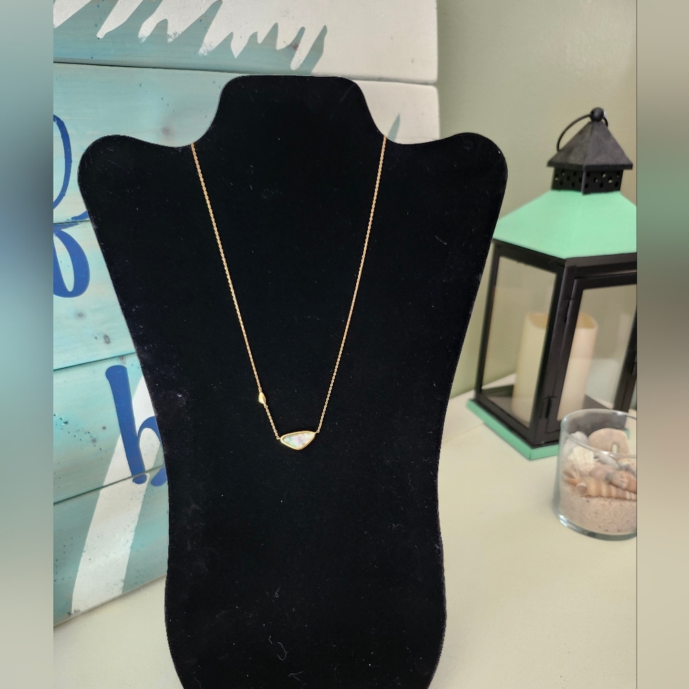 Kendra Scott Gold Necklace with Opalescent Charm